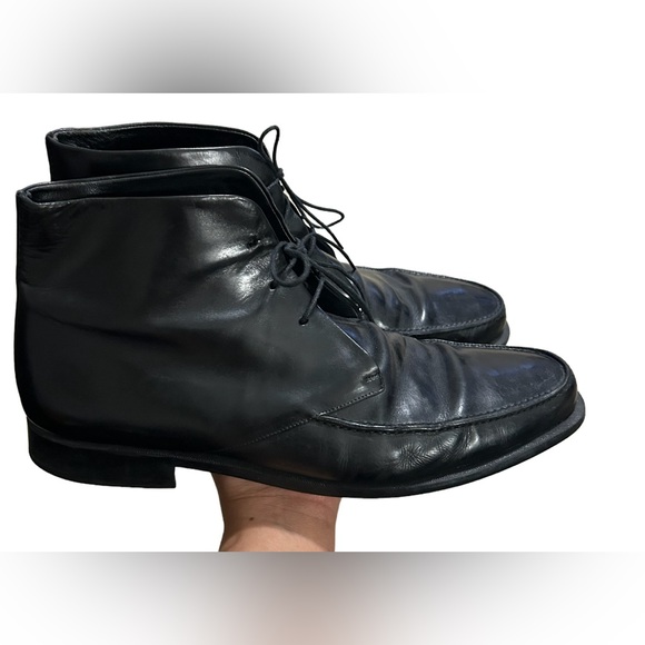Men’s Gucci Black Leather Boots Sz 11D - Picture 2 of 6